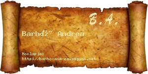 Barhó Andrea névjegykártya