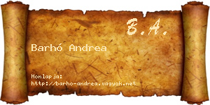Barhó Andrea névjegykártya