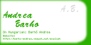 andrea barho business card